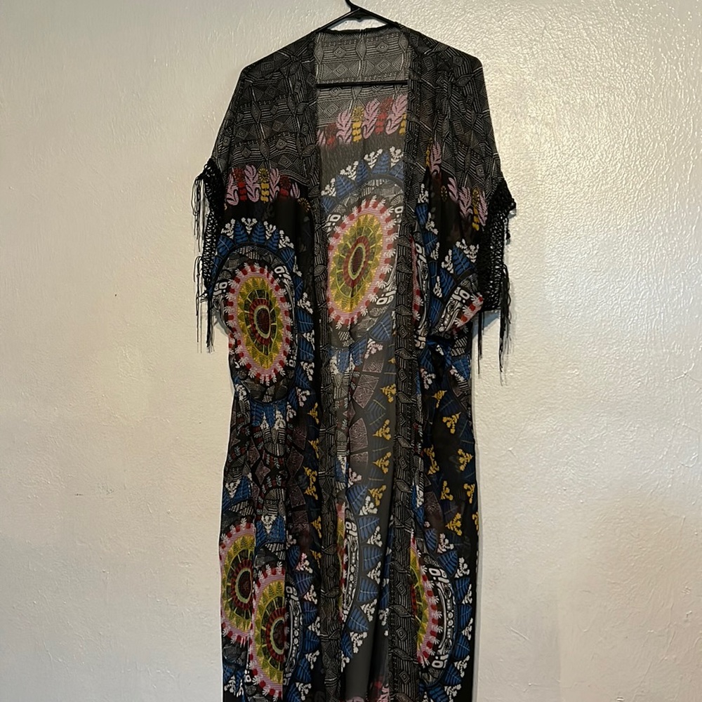 Tribal pattern cover up tunic